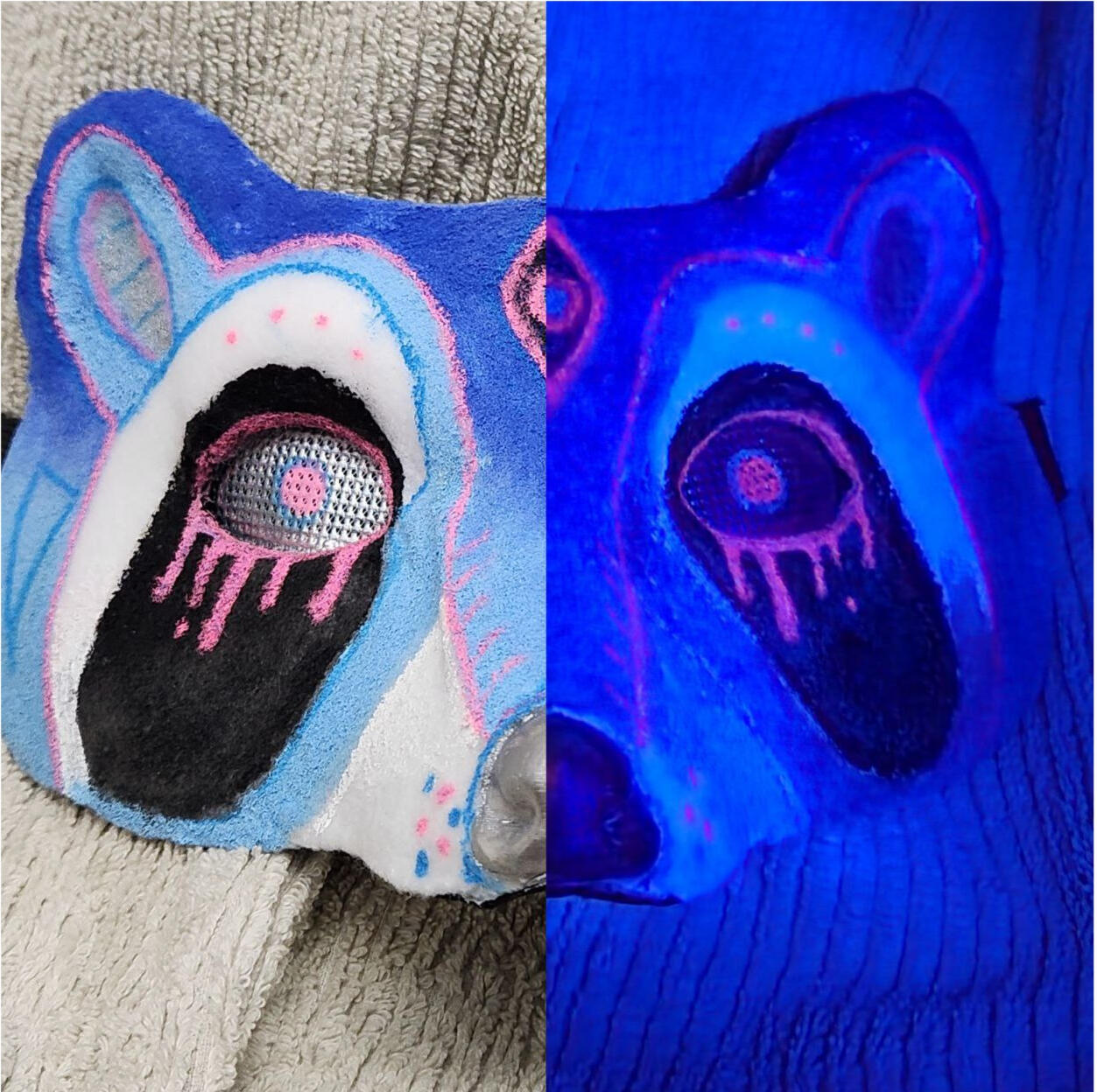 Raccoon Mask, UV Raccoon Mask, UV